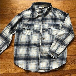 La Hearts Blue and Cream Plaid Shirt